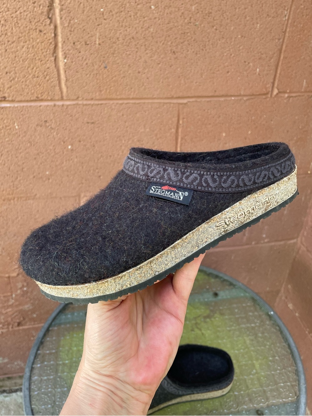 Stegmann Black 108 Wool Clogs Size 36